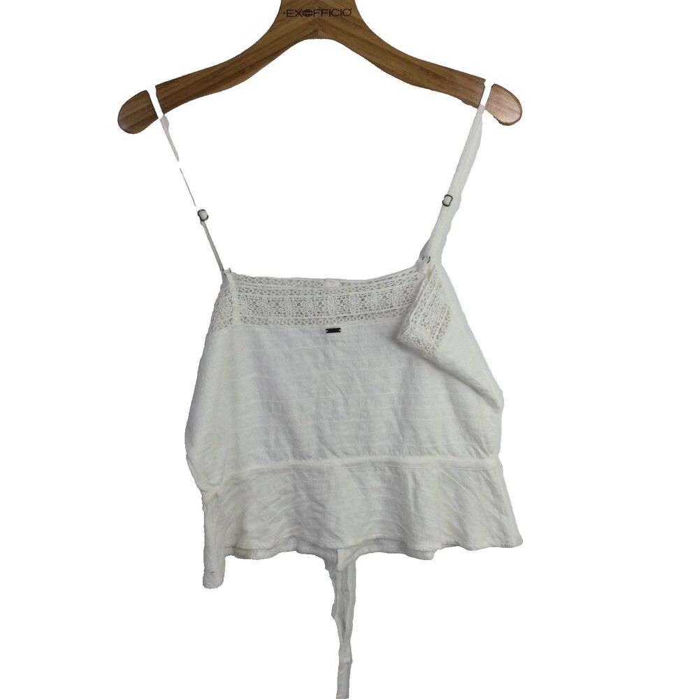 O'NEILL Women's Strappy Cami Adjustable Tank Top Lace Trim White Size M NWT